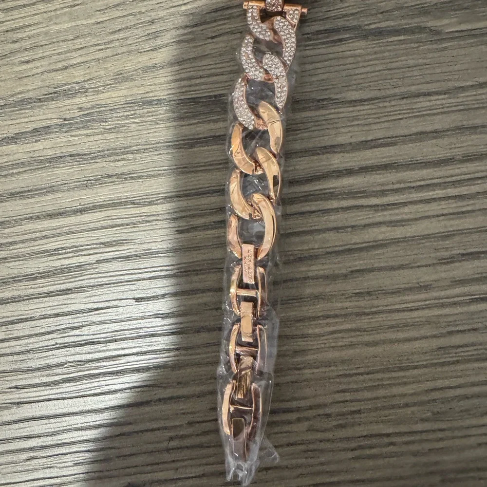 NWT Akribos XXIV Women's AK756SS "Brillianaire" Crystal-Accented ROSE GOLD - Picture 4 of 7